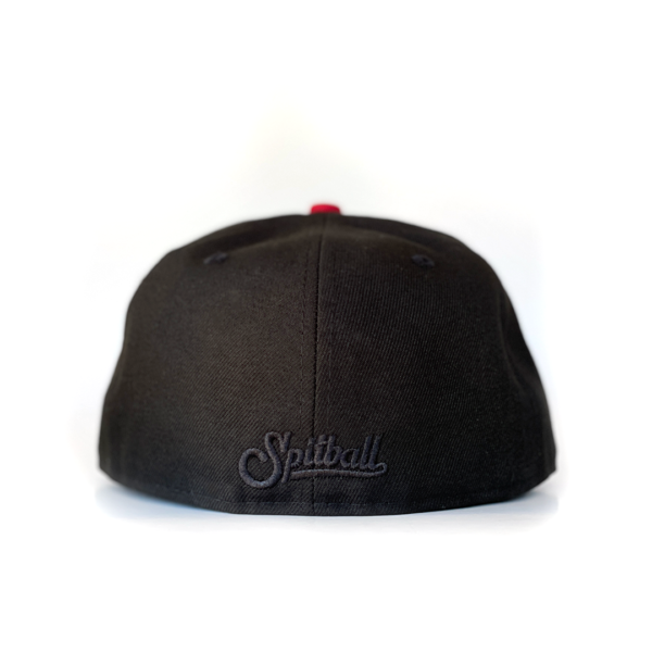 "Black Swans" Black-on-Black Fitted Cap with Houston Red Undervisor - Image 2